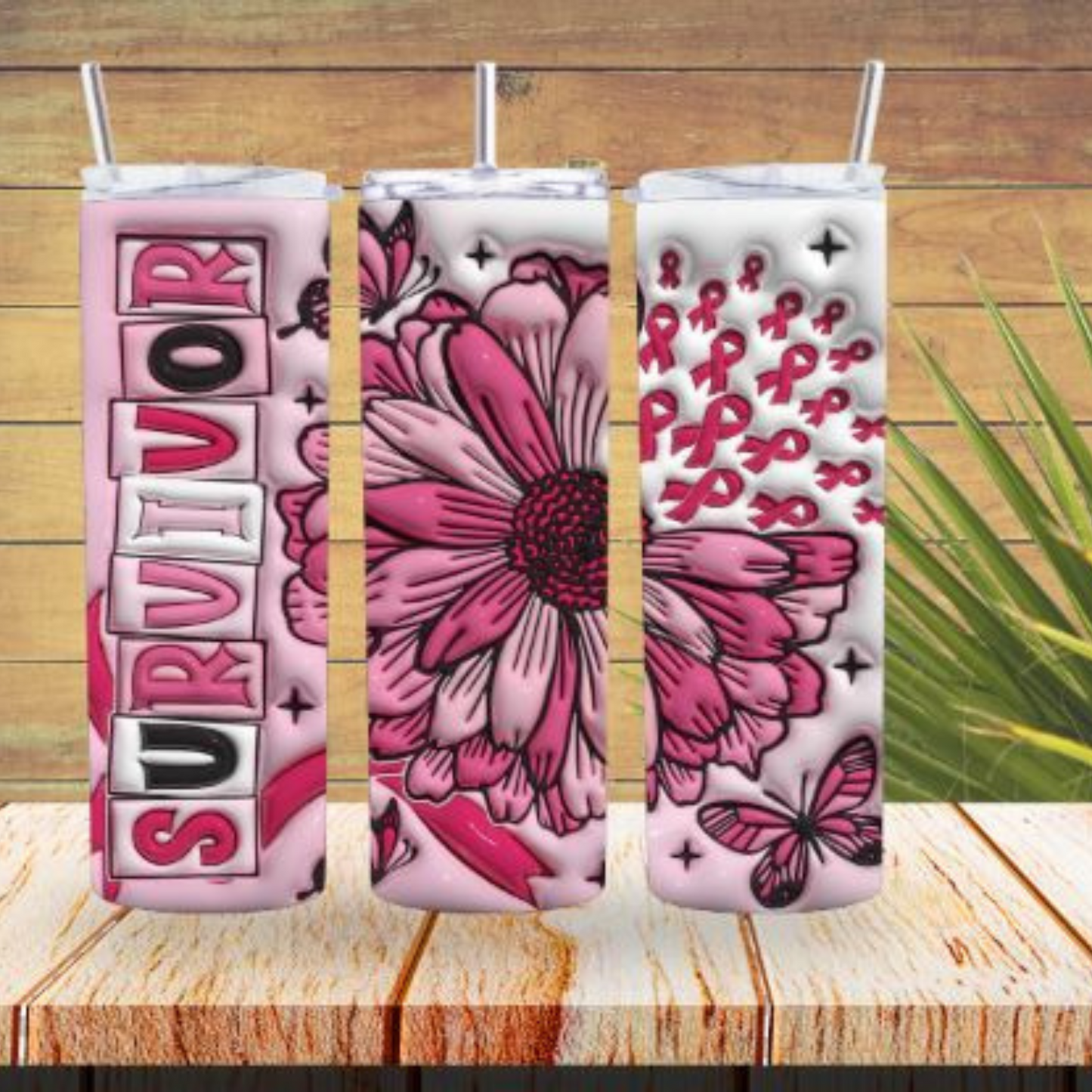 3D Breast Cancer Survivor 20oz Tumbler