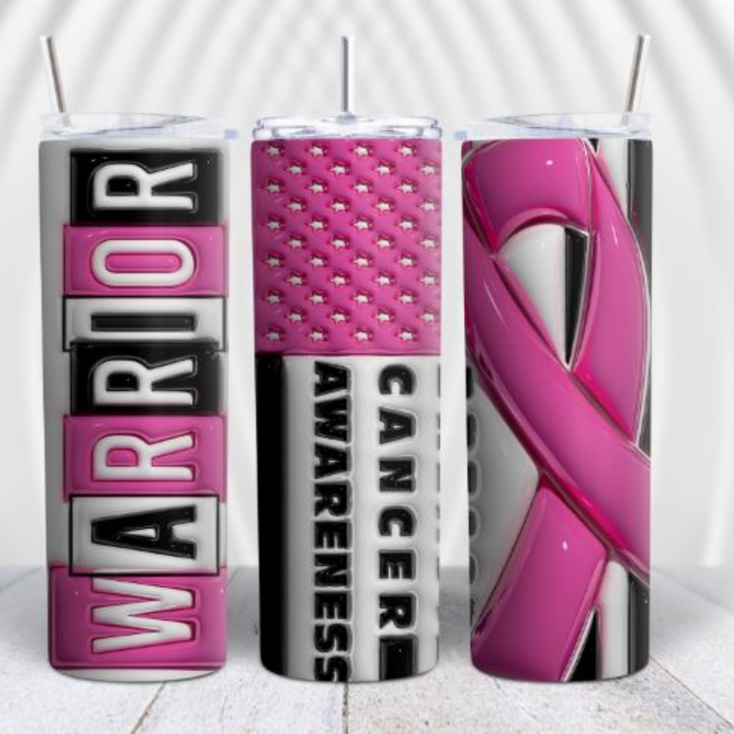 3D Breast Cancer Warrior 20oz Tumbler