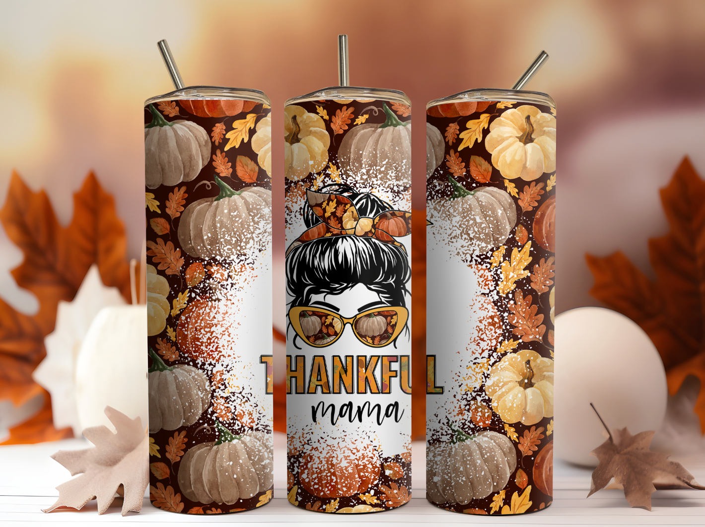 Thankful Mama 2 - Mom Bun 20oz Tumbler