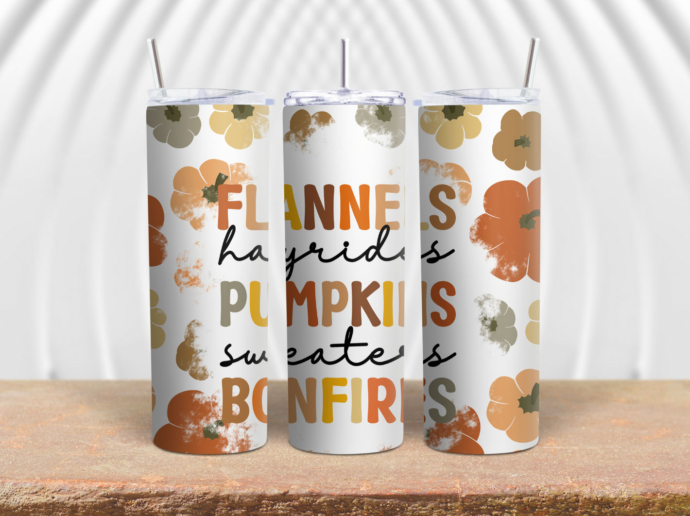 Flannels Pumpkins Bonfires Flowers 20oz Tumbler