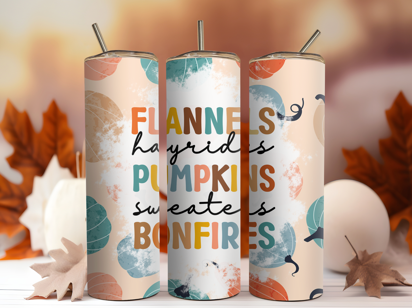 Flannels Pumpkins Bonfires Pumpkins 20oz Tumbler