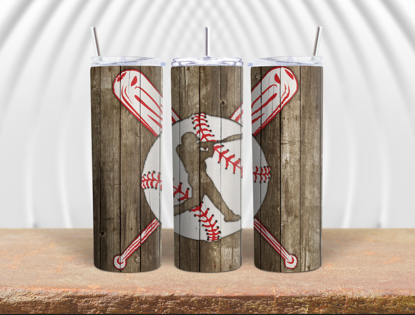 Baseball Swing Red & White 20oz Tumbler