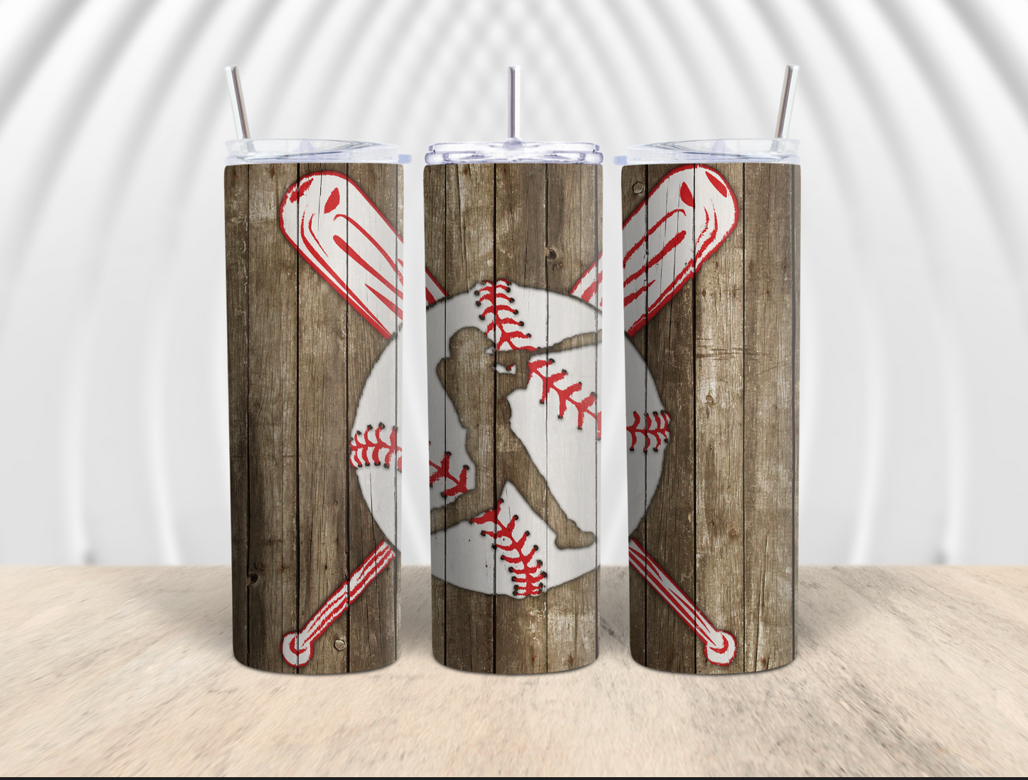 Baseball Swing Red & White 20oz Tumbler