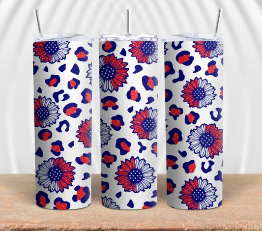 Red, White, & Blue Daisey 20oz Tumbler