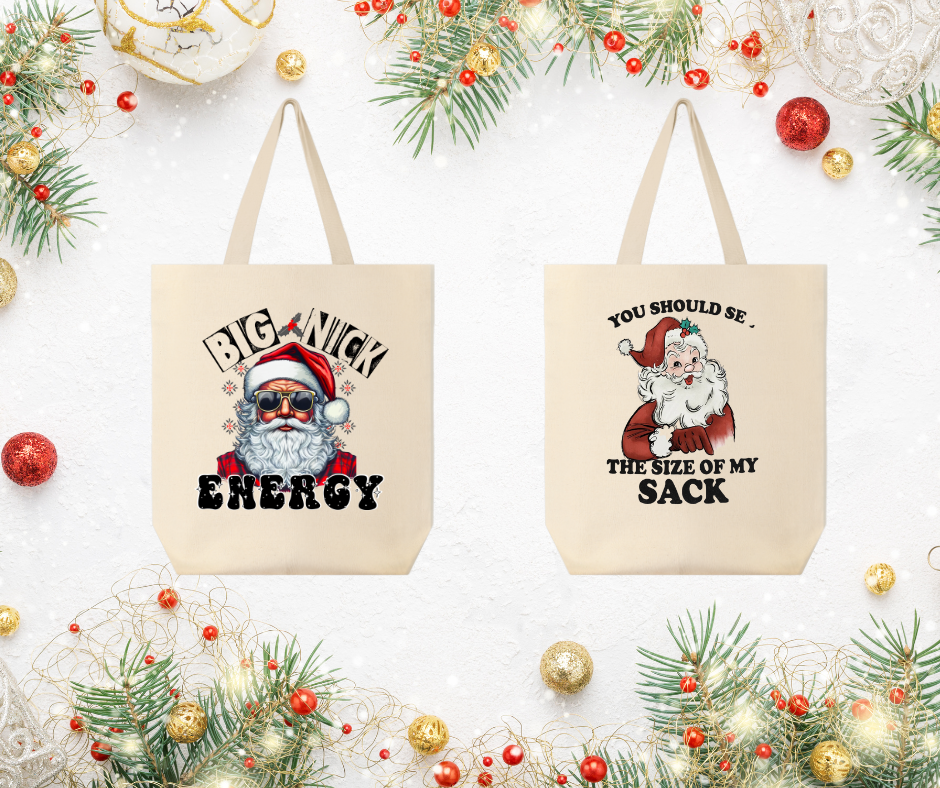 Vintage Santa Canvas Tote Bag