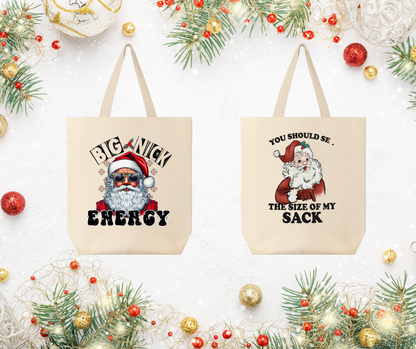 Vintage Santa Canvas Tote Bag