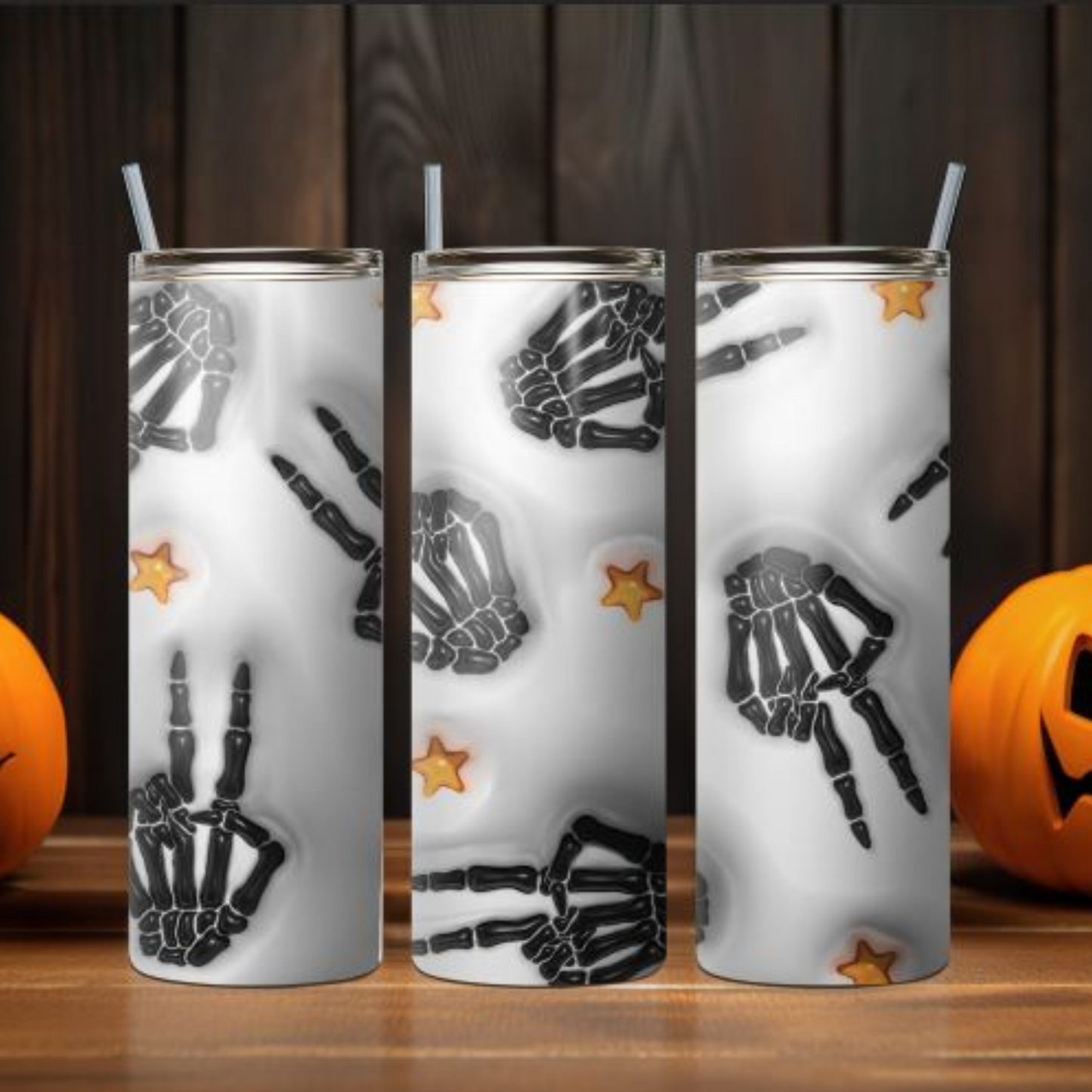 3D Peace Skeleton Tumbler