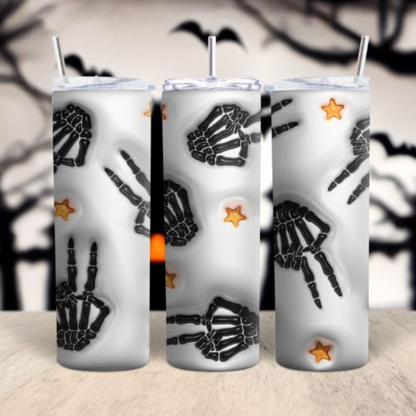 3D Peace Skeleton Tumbler