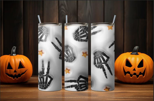 3D Peace Skeleton Tumbler