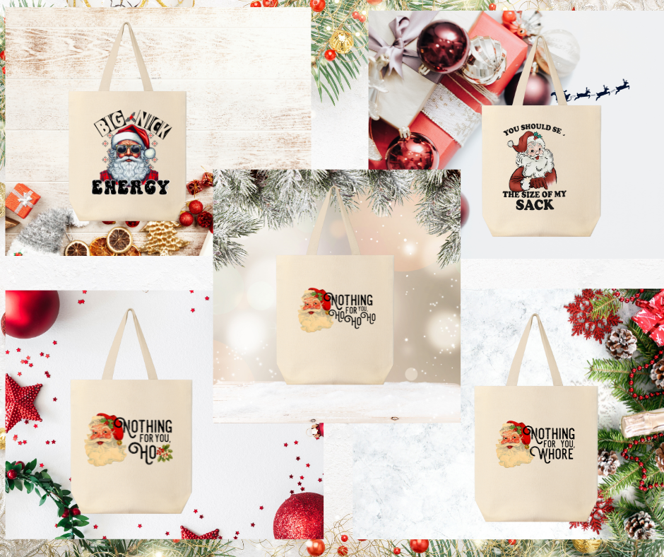 Vintage Santa Canvas Tote Bag