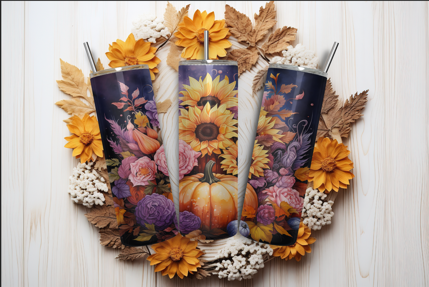 Pink & Purple Pumpkin Tumbler