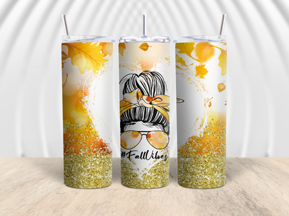 #FallVibes Mom Bun 20oz Tumbler