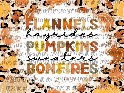 Flannels Pumpkins Bonfires Animal Print 20oz Tumbler