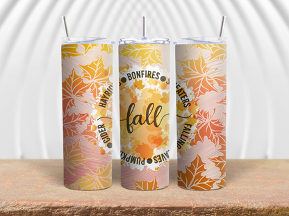 Flannels Pumpkins Bonfires Cider 20oz Tumbler