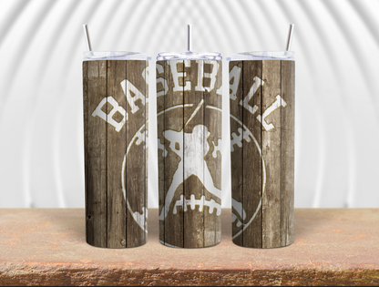 Baseball Swing White 20oz Tumbler