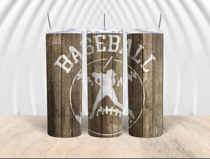 Baseball Swing White 20oz Tumbler