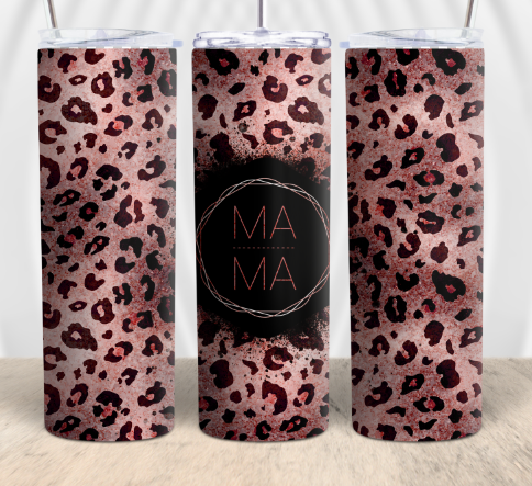 Mama Animal Print Tumbler