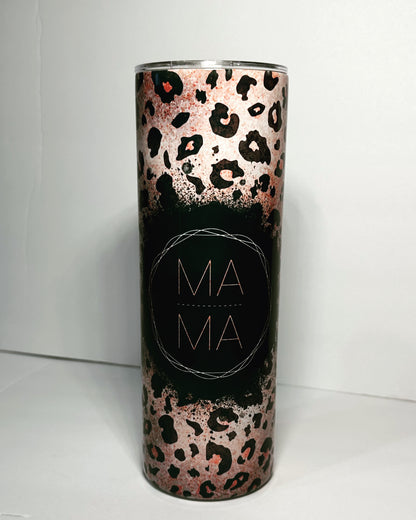 Mama Animal Print Tumbler