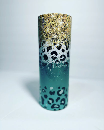 Green Glitter Animal Print 20oz Tumbler